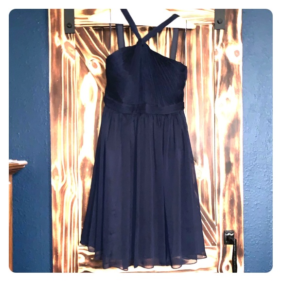 j crew navy bridesmaid dress J. | Dresses | Jcrew Silk Chiffon this junior girls style Tailored V Neck Navy Blue Size:3XL USA